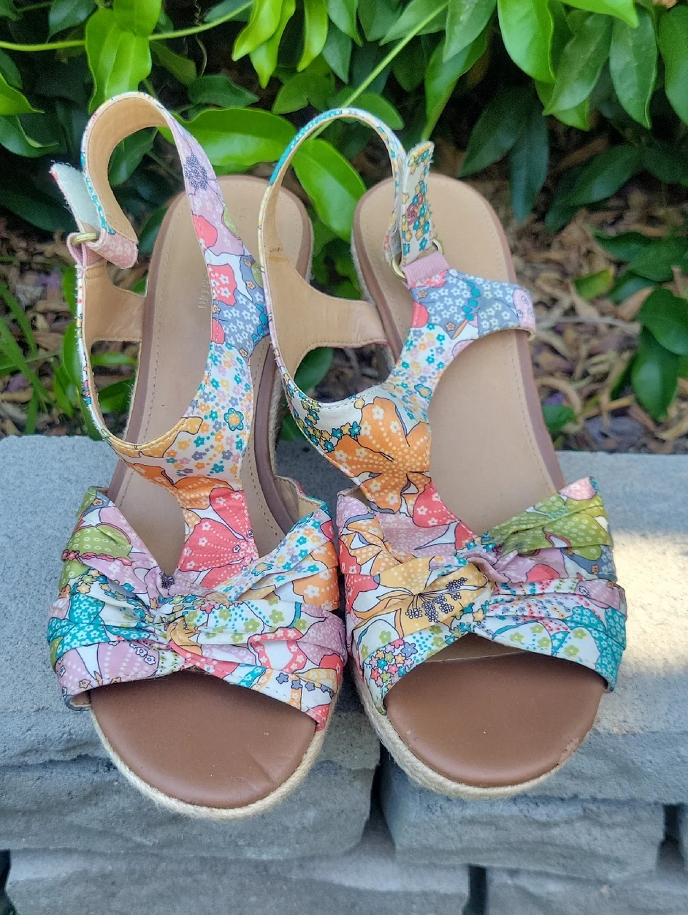 Naturalizer Multicolor Women's Cork Wedge Sandals Sz 8.5
